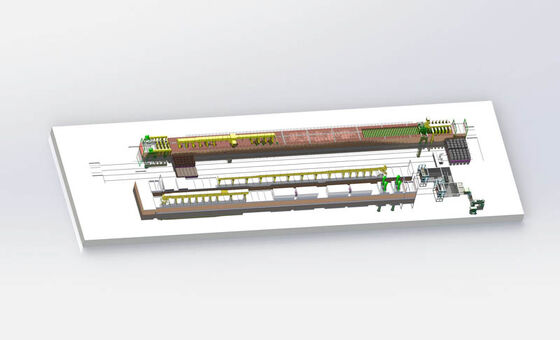 100~1200 톤/일 터널 건조기 및 터널 오븐을 갖춘 완전 자동 점토 벽돌 생산 라인