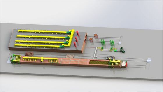 100~1200 톤/일 터널 건조기 및 터널 오븐을 갖춘 완전 자동 점토 벽돌 생산 라인